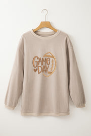 Game Day Ribbed Sweatshirt | Embroidered Graphic