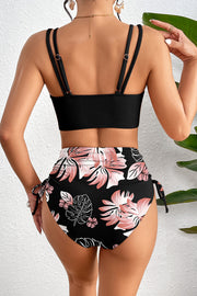 Ribbed High-Waist Bikini Set – Black