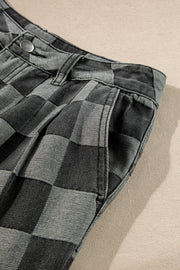 Vintage Check Wide Leg Denim
