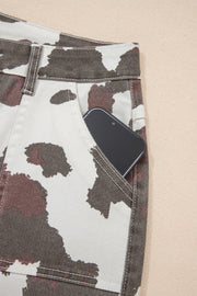 Cow Print Pocket Detail Jeans