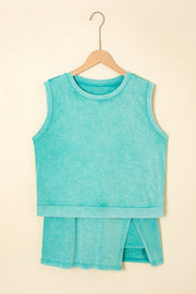 Mineral Wash Tank & Split Skirt Set – Mint Green