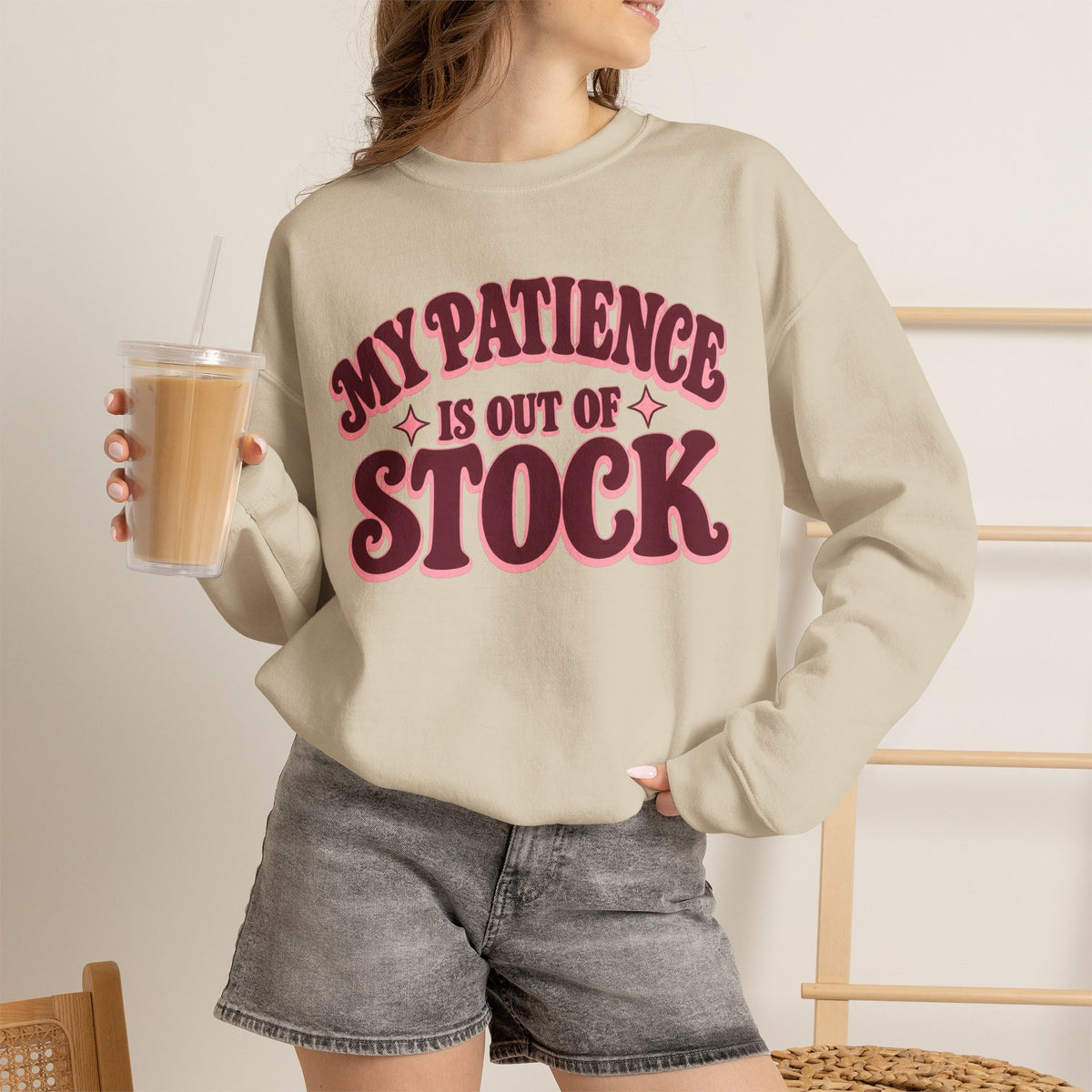 My Patience Is Out of Stock | Graphic Crewneck Sweatshirt