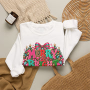Merry & Bright | Colorful Christmas Graphic Sweatshirt