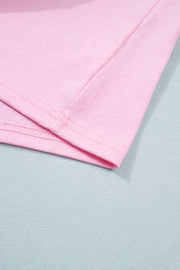 Leopard Bow Embroidered Tee – Pink