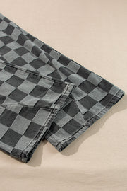 Vintage Check Wide Leg Denim