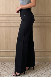 High-Rise Wide Leg Jeans – Black