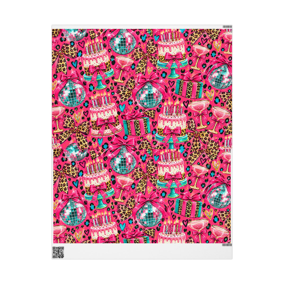 Birthday Babe | Pink Leopard & Teal Wrapping Paper