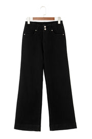 High-Rise Wide Leg Jeans – Black