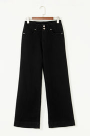 High-Rise Wide Leg Jeans – Black
