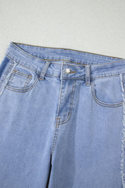 Contrast Stripe Wide Leg Jeans