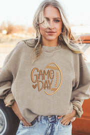 Game Day Ribbed Sweatshirt | Embroidered Graphic