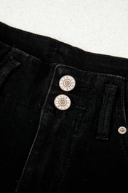 High-Rise Wide Leg Jeans – Black