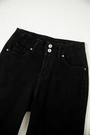 High-Rise Wide Leg Jeans – Black
