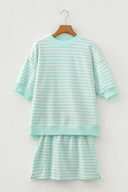 Striped Skort Set | Ribbed Lounge Outfit