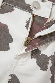 Cow Print Pocket Detail Jeans