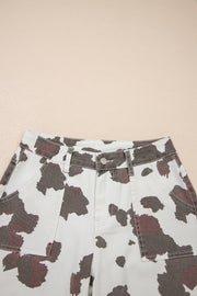 Cow Print Pocket Detail Jeans