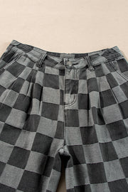 Vintage Check Wide Leg Denim