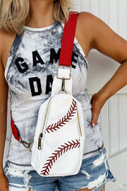 Baseball Stitch Sling Crossbody Bag
