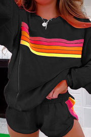 Black Striped Lounge Set