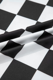Checkerboard Slim Tank Top – Black