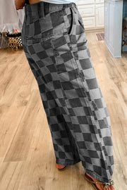 Vintage Check Wide Leg Denim