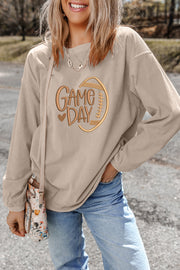 Game Day Ribbed Sweatshirt | Embroidered Graphic