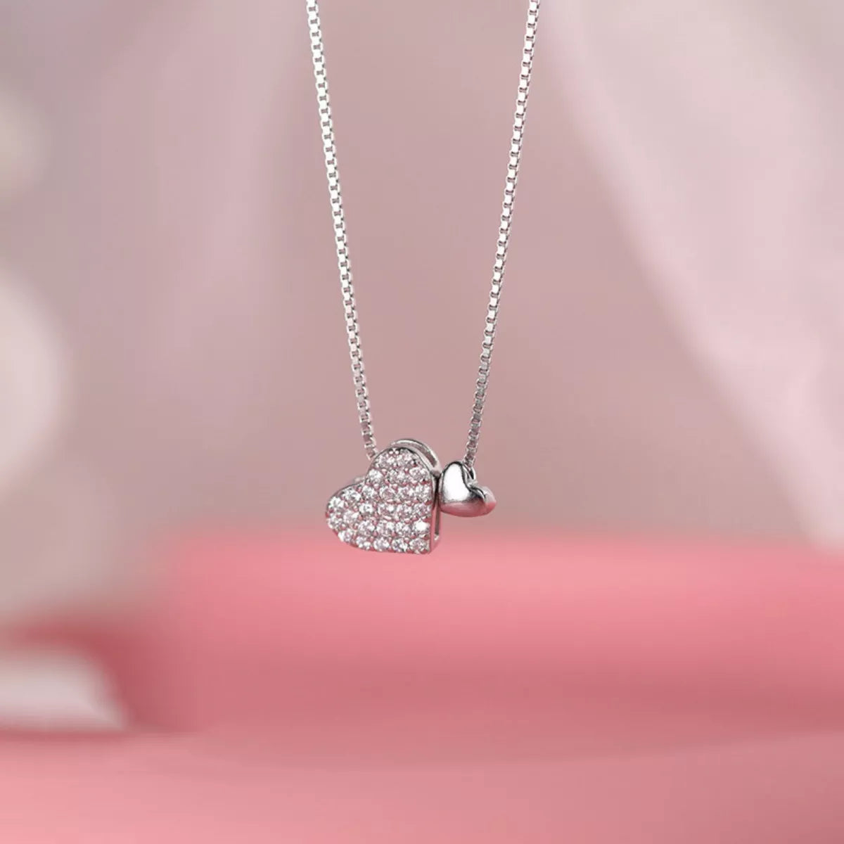 Sterling Silver Zircon Heart Necklace