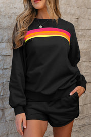 Black Striped Lounge Set