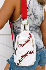 Baseball Stitch Sling Crossbody Bag