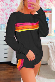 Black Striped Lounge Set