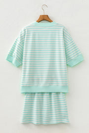 Striped Skort Set | Ribbed Lounge Outfit