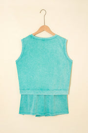 Mineral Wash Tank & Split Skirt Set – Mint Green