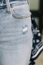 Judy Blue Alex Mid Rise Boyfriend Jeans with Bandana | Alex