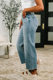 Judy Blue Claudia Wide Leg Ankle Jeans | Mid Rise