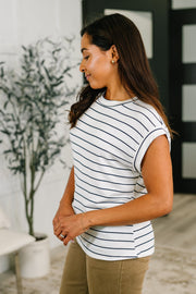 Striped Cap Sleeve French Terry Tee | Everything In Between