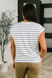 Striped Cap Sleeve French Terry Tee | Everything In Between