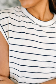 Striped Cap Sleeve French Terry Tee | Everything In Between