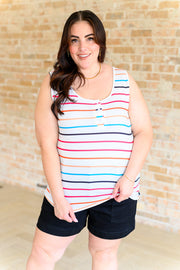 Colorful Striped Henley Tank | Need a Favor
