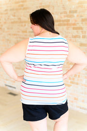 Colorful Striped Henley Tank | Need a Favor