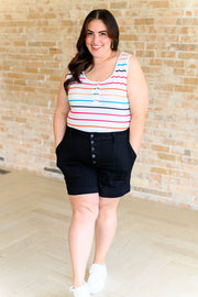 Colorful Striped Henley Tank | Need a Favor