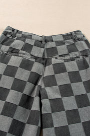 Vintage Check Wide Leg Denim