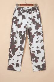 Cow Print Pocket Detail Jeans