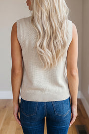 American Flag Sleeveless Knit Top – Parchment
