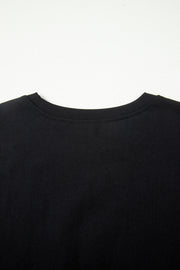 Leopard Bow Embroidered Tee – Black