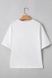 Flag Bow Graphic Tee – White