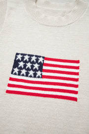 American Flag Sleeveless Knit Top – Parchment