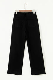 High-Rise Wide Leg Jeans – Black