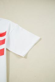 Flag Bow Graphic Tee – White