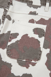 Cow Print Pocket Detail Jeans