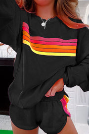 Black Striped Lounge Set